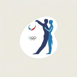 A logo featuring the silhouette of two people embracing, their unified shape forming the contour of an Olympic award.