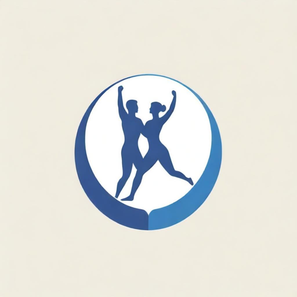 A logo featuring the silhouette of two people embracing, their unified shape forming the contour of an Olympic award.