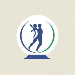 A logo featuring the silhouette of two people embracing, their unified shape forming the contour of an Olympic award.