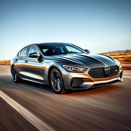 A sharp and sporty sedan, embodying sleek, aerodynamic lines and a powerful presence