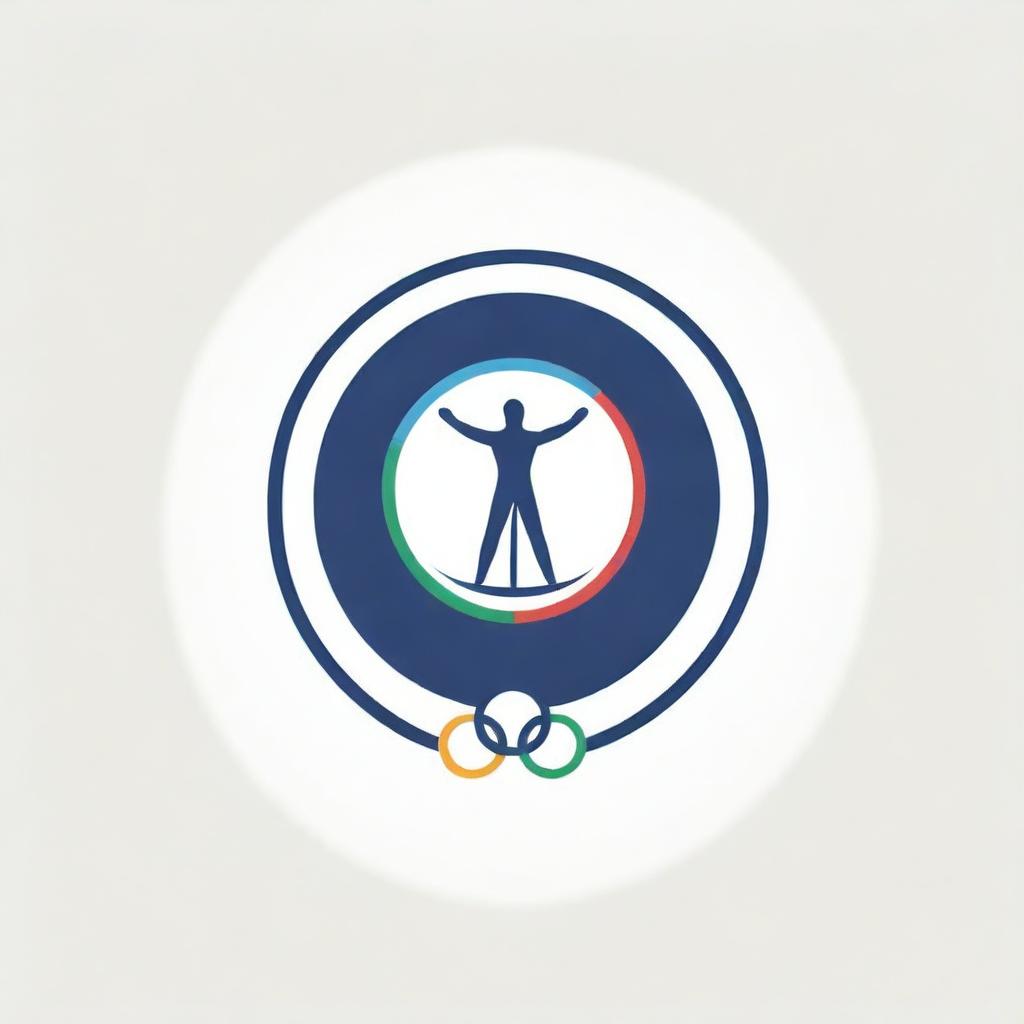 A logo combining key elements of healthcare, quality certification, and the Olympic rings, capturing a medical theme within the spirit of the Olympics.