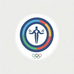 A logo combining key elements of healthcare, quality certification, and the Olympic rings, capturing a medical theme within the spirit of the Olympics.