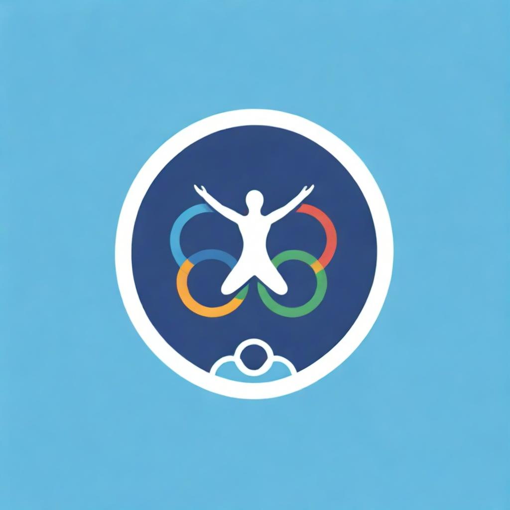 A logo combining key elements of healthcare, quality certification, and the Olympic rings, capturing a medical theme within the spirit of the Olympics.