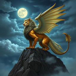 A majestic Dungeons & Dragons (DND) mythical creature, combining the features of a griffin and a dragon