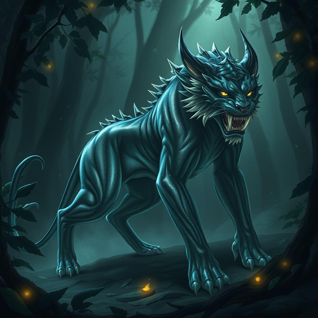 Shadowtooth, a mystical creature inspired by the saber-toothed tiger