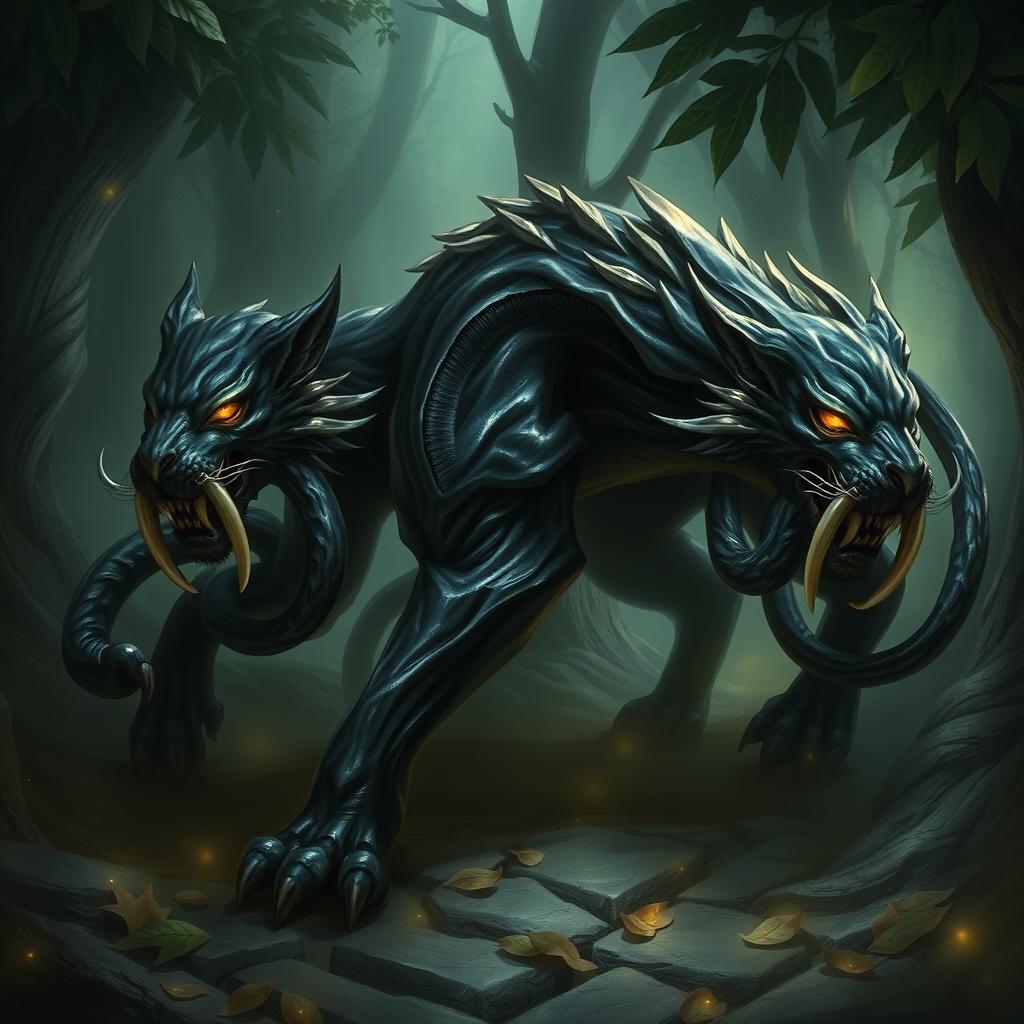 Shadowtooth, a mystical creature inspired by the saber-toothed tiger