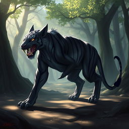 Shadowtooth, a mystical creature inspired by the saber-toothed tiger