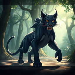 Shadowtooth, a mystical creature inspired by the saber-toothed tiger