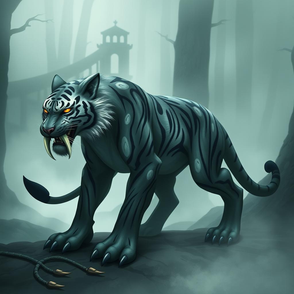 Shadowtooth, a mystical creature inspired by the saber-toothed tiger, represents the epitome of intelligence and sentience