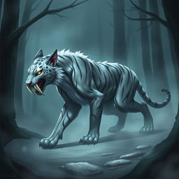 Shadowtooth, a mystical creature inspired by the saber-toothed tiger, embodies intelligence and sentience