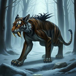 Shadowtooth, a mystical creature inspired by the saber-toothed tiger, embodies intelligence and sentience