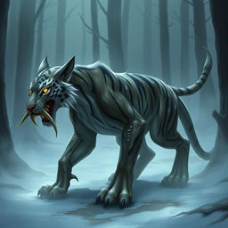 Shadowtooth, a mystical creature inspired by the saber-toothed tiger, embodies intelligence and sentience