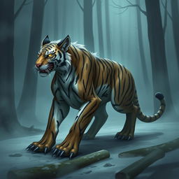 Shadowtooth, a mystical creature inspired by the saber-toothed tiger, embodies intelligence and sentience