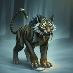 Shadowtooth, a mystical creature inspired by the saber-toothed tiger, is a symbol of intelligence and sentience