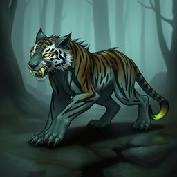 Shadowtooth, a mystical creature inspired by the saber-toothed tiger, is a symbol of intelligence and sentience