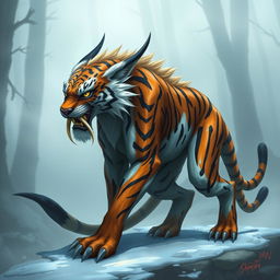 Shadowtooth, a mystical creature inspired by the saber-toothed tiger, epitomizes intelligence and sentience