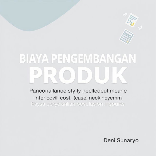 A detailed cover image for a business presentation on product development costs and financial case resolution implementation, featuring a clean, professional design