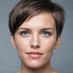 A close-up portrait of a person sporting a stylish short haircut.