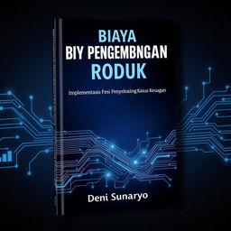 Design a captivating and sophisticated book cover for the title "Biaya Pengembangan Produk: Implementasi Penyelesaian Kasus Keuangan