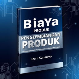 Design a captivating and sophisticated book cover for the title "Biaya Pengembangan Produk: Implementasi Penyelesaian Kasus Keuangan