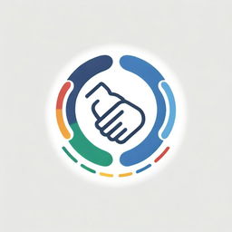 A logo incorporating the Olympic rings, a handshake symbolizing agreement, and healthcare icons to denote quality medical care in the spirit of the Olympics.