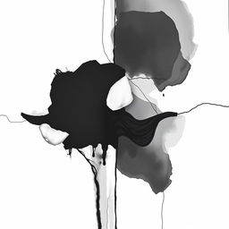 An abstract representation of solitude, composed in black and white