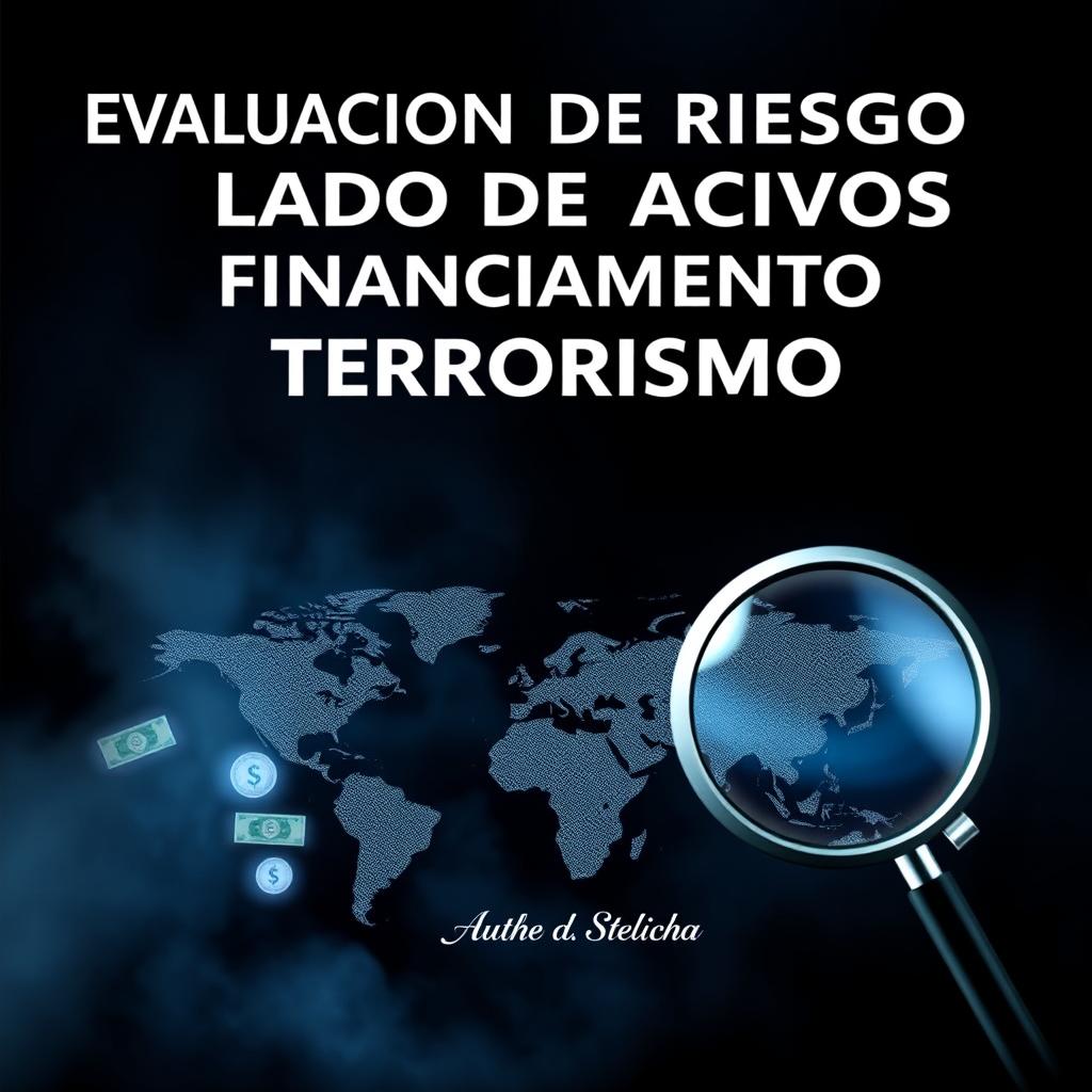 A powerful and impactful book cover for 'Evaluación de Riesgo de Lavado de Activos y Financiamiento del Terrorismo'