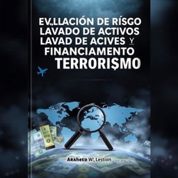 A powerful and impactful book cover for 'Evaluación de Riesgo de Lavado de Activos y Financiamiento del Terrorismo'