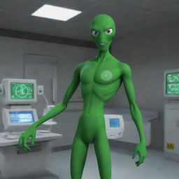 Medic alien from Ben 10, providing healthcare in an advanced alien laboratory