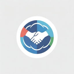 A logo that fuses the Olympic rings with the universal image of a hand-shake, surrounded by symbols of healthcare, illustrating unity and cooperation in medical services as embraced by the Olympic spirit.