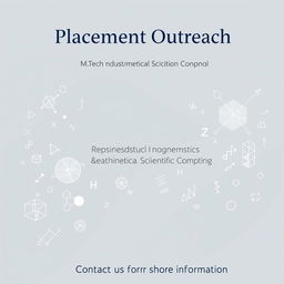 A visually appealing front page for a brochure dedicated to the Placement Outreach of the M