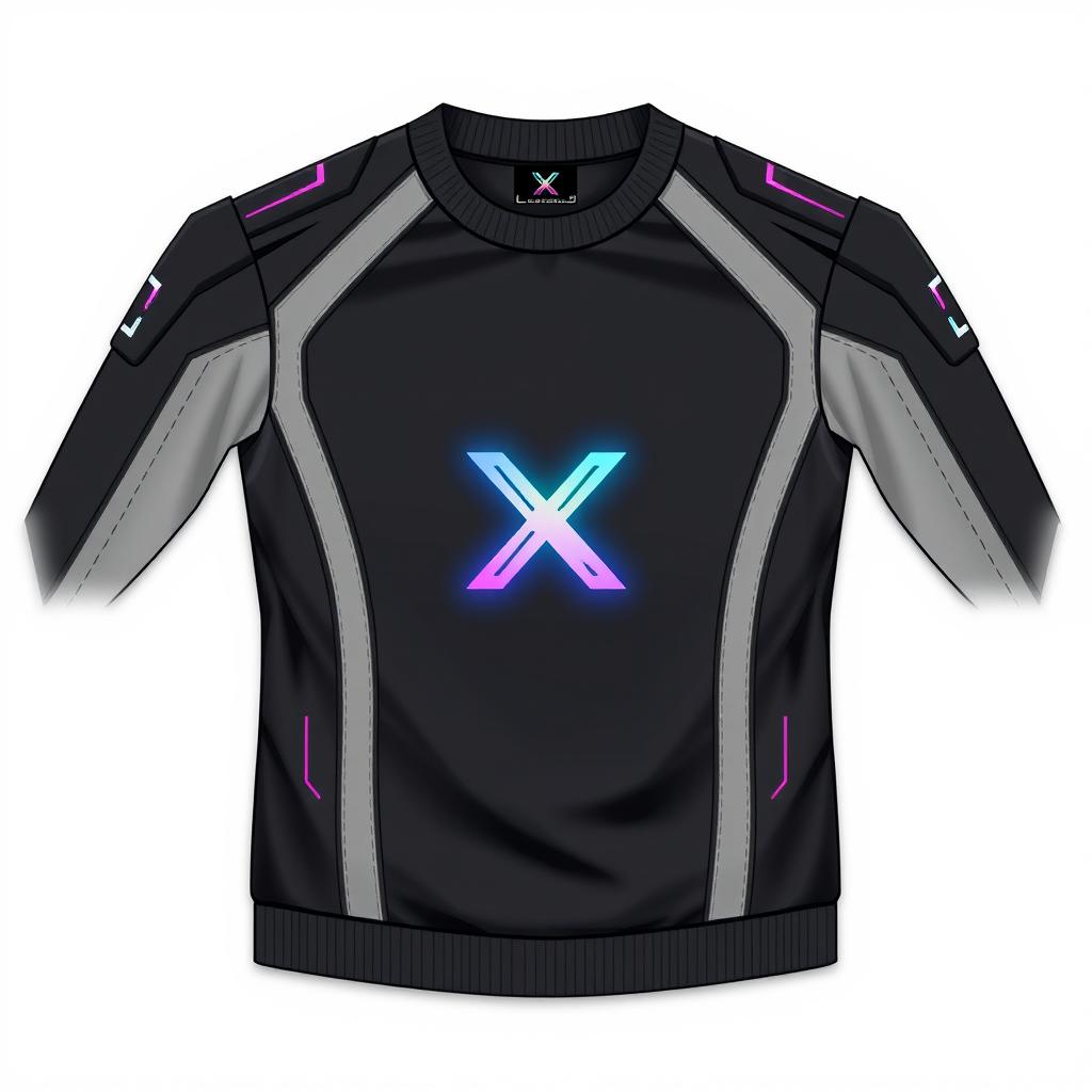 Design a stylish and modern piece of clothing featuring the Xhanter logo prominently displayed