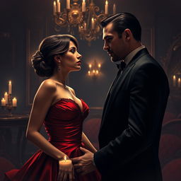 A complex scene depicting a woman deeply in love with a heartless mafia boss