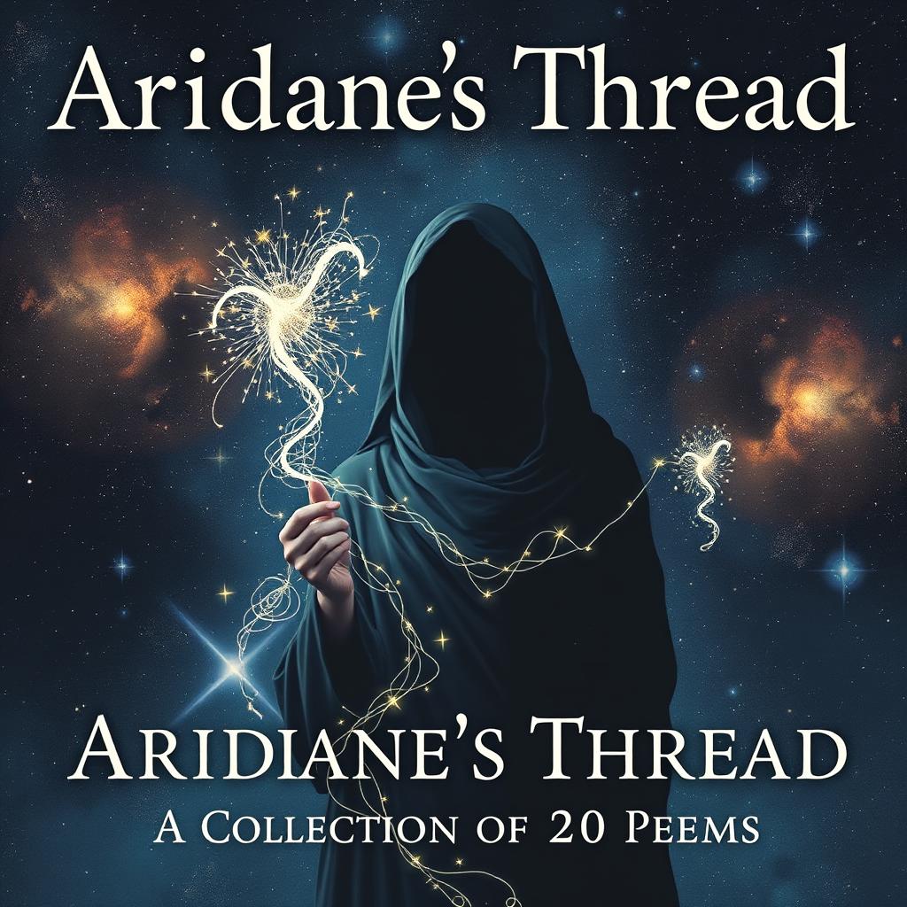 A book cover titled "Ariadne's Thread: A Collection of 20 Poems"