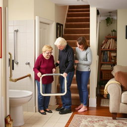 A cozy and safe home environment adapted for the safety of an elderly person