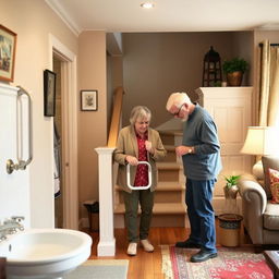 A cozy and safe home environment adapted for the safety of an older adult