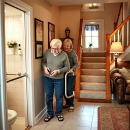 A cozy and safe home environment adapted for the safety of an older adult