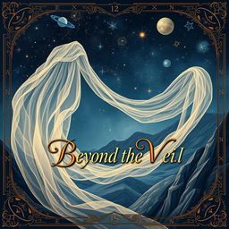 An intricate illustration for the book cover titled "Beyond the Veil