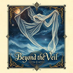 An intricate illustration for the book cover titled "Beyond the Veil