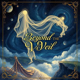 An intricate illustration for the book cover titled "Beyond the Veil