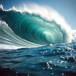 A captivating image of a majestic ocean wave captured in motion