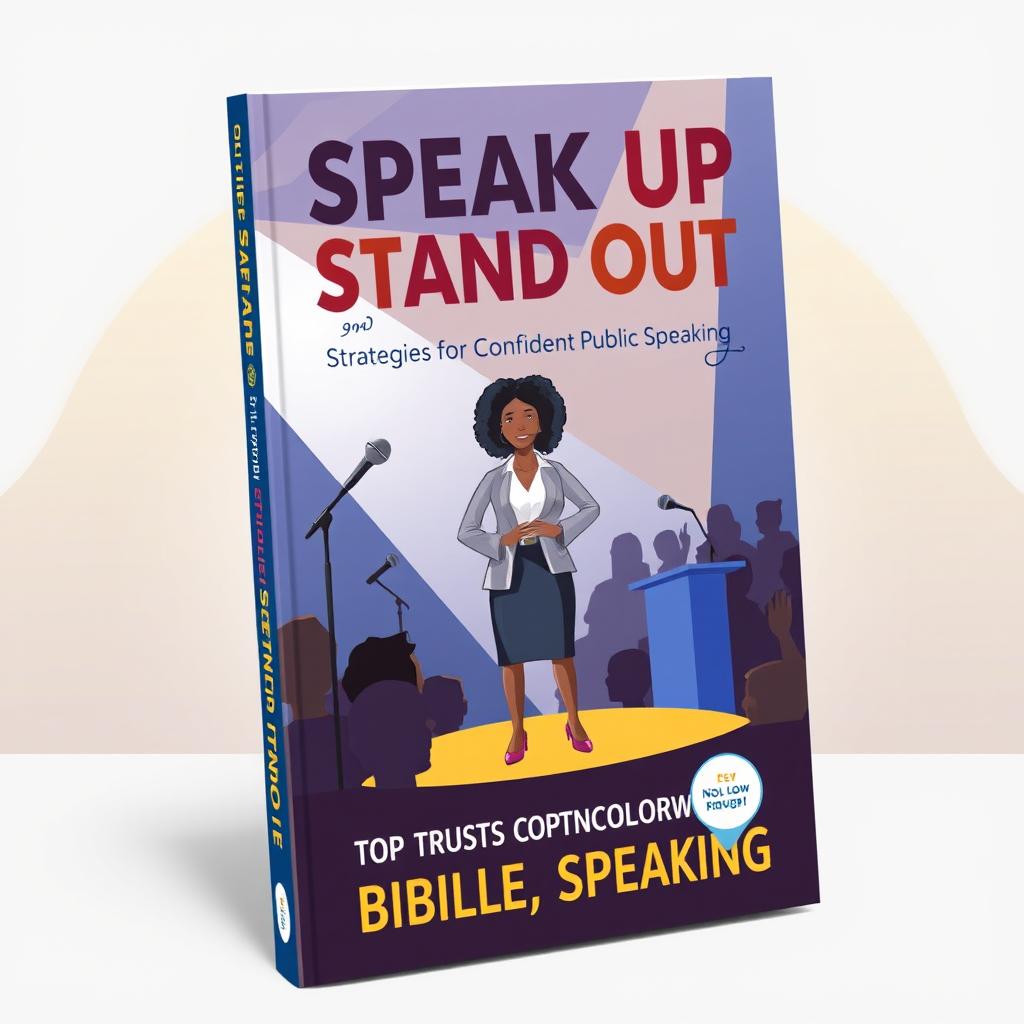 A book cover design featuring the title "Speak Up and Stand Out: Strategies for Confident Public Speaking"