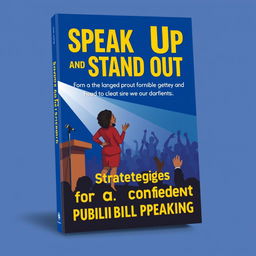 A book cover design featuring the title "Speak Up and Stand Out: Strategies for Confident Public Speaking"