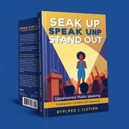 A book cover design featuring the title "Speak Up and Stand Out: Strategies for Confident Public Speaking"