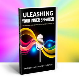 A captivating book cover design for "Unleashing Your Inner Speaker: Techniques for Engaging and Influencing Audiences