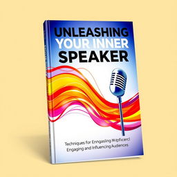 A captivating book cover design for "Unleashing Your Inner Speaker: Techniques for Engaging and Influencing Audiences