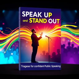 An imaginative and captivating book cover design for 'Speak Up and Stand Out: Strategies for Confident Public Speaking'