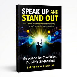 An imaginative and captivating book cover design for 'Speak Up and Stand Out: Strategies for Confident Public Speaking'