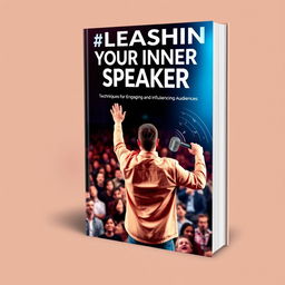 A captivating and empowering book cover design for the title "Unleashing Your Inner Speaker: Techniques for Engaging and Influencing Audiences"