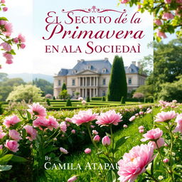 A book cover for "El Secreto de la Primavera en la Alta Sociedad" by Camila Atapaucar